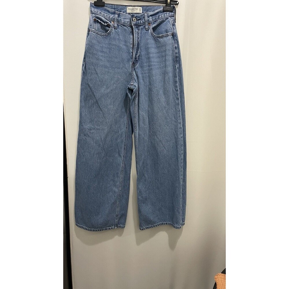 Abercrombie Fitch Jeans The Wide Leg High Rise Denim Jeans SZ 24 - Picture 11 of 16